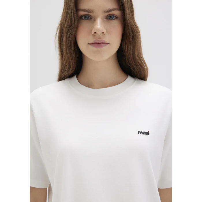 Mavi 1612122-70057 Mini Mavi Logo Baskılı Beyaz Basic Tişört