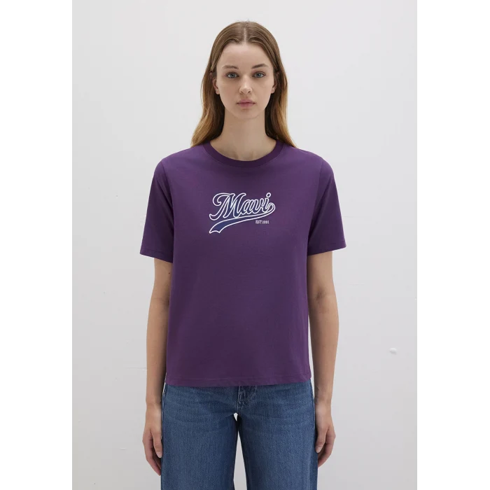 Mavi 1613565-70679 Mavi Logo Baskılı Mor Tişört