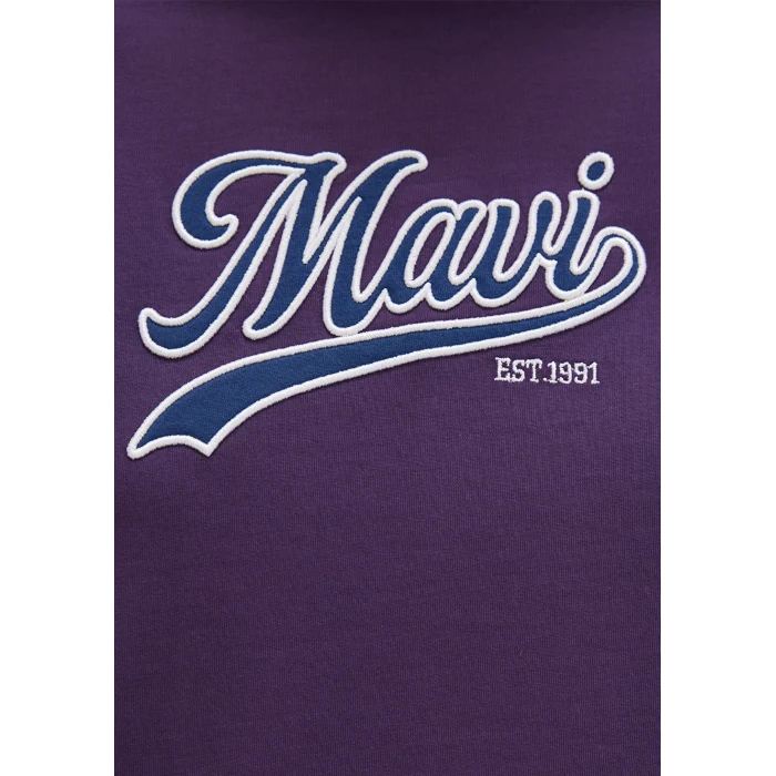 Mavi 1613565-70679 Mavi Logo Baskılı Mor Tişört