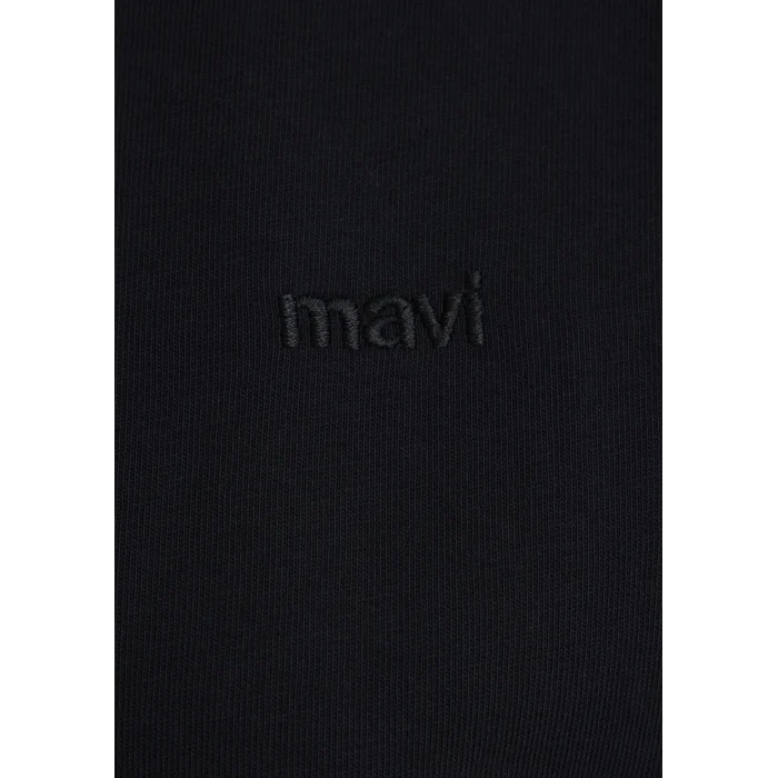 Mavi 1613225-900 Mavi Nakışlı Siyah Basic Tişört