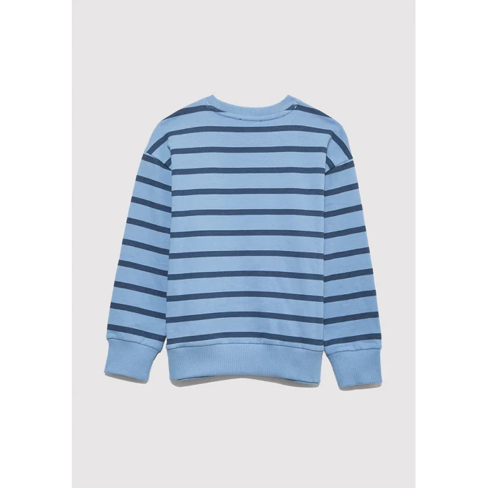 Mavi 6S10144-90780 Mavi Logo Çizgili Mavi Sweatshirt