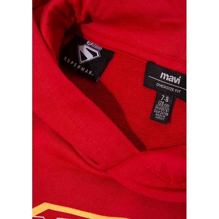 Mavi 6S10133-88016 Superman Baskılı Kırmızı Sweatshirt