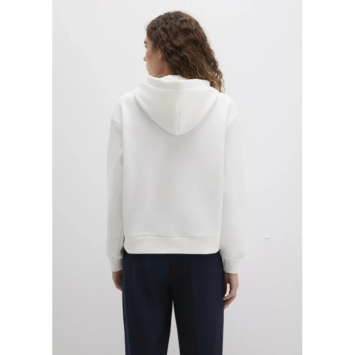 Mavi 1S10420-80194 Mavi Logo Baskılı Kapüşonlu Beyaz Sweatshirt