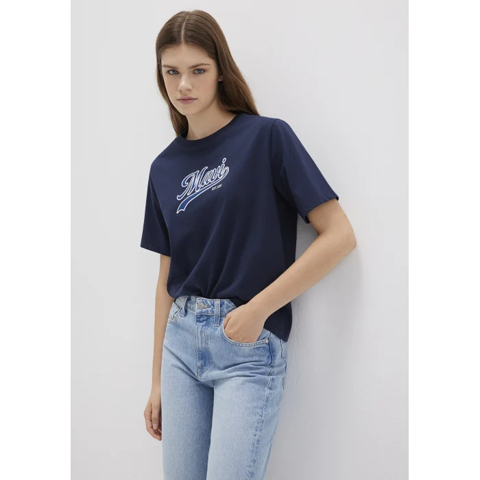 Mavi 1613565-82318 Mavi Logo Baskılı Lacivert Tişört