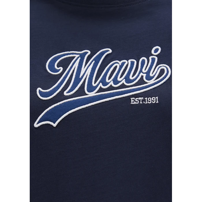 Mavi 1613565-82318 Mavi Logo Baskılı Lacivert Tişört