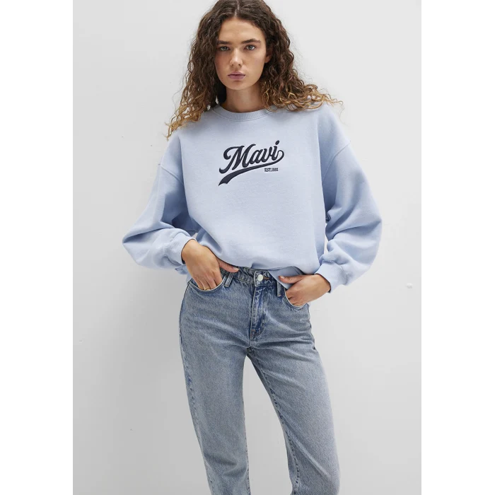 Mavi 1S10419-70813 Mavi Logo Baskılı Mavi Sweatshirt