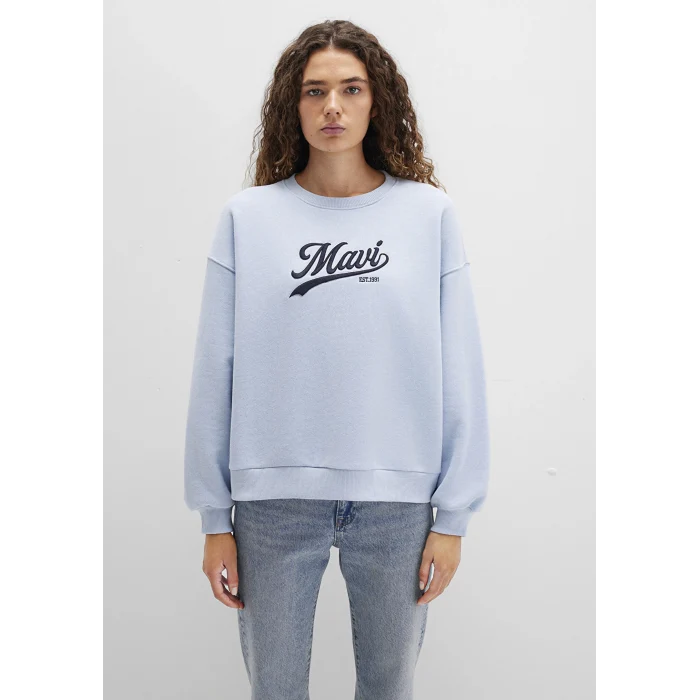 Mavi 1S10419-70813 Mavi Logo Baskılı Mavi Sweatshirt