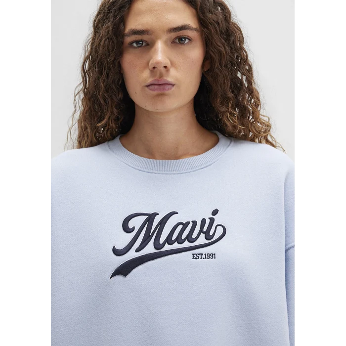 Mavi 1S10419-70813 Mavi Logo Baskılı Mavi Sweatshirt