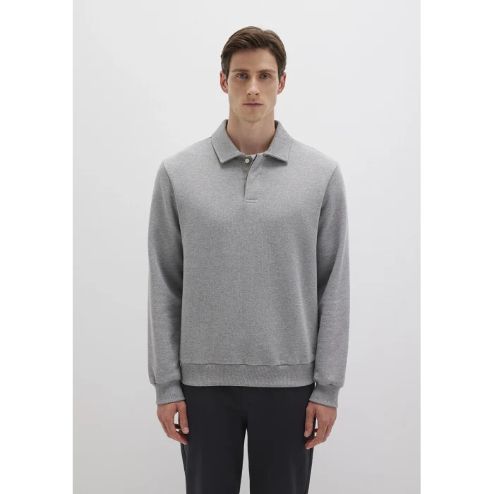 Mavi 0S10420-80018 Polo Yaka Gri Sweatshirt