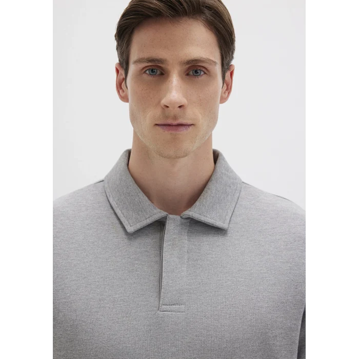 Mavi 0S10420-80018 Polo Yaka Gri Sweatshirt