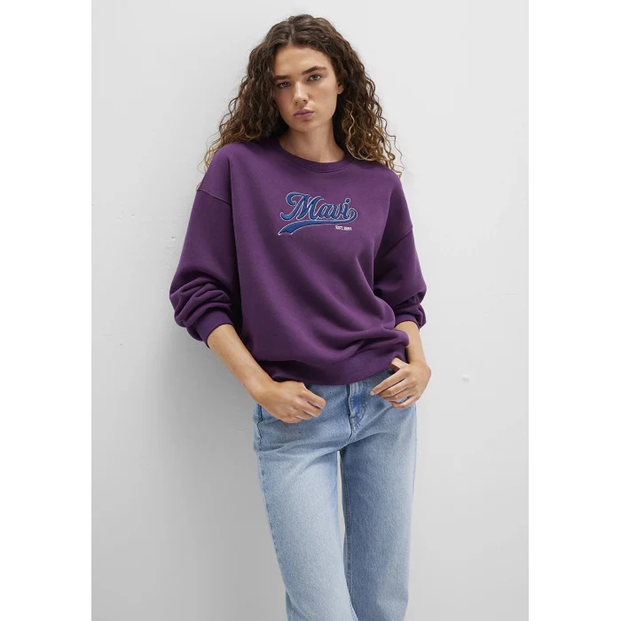 Mavi 1S10419-70679 Mavi Logo Baskılı Mor Sweatshirt