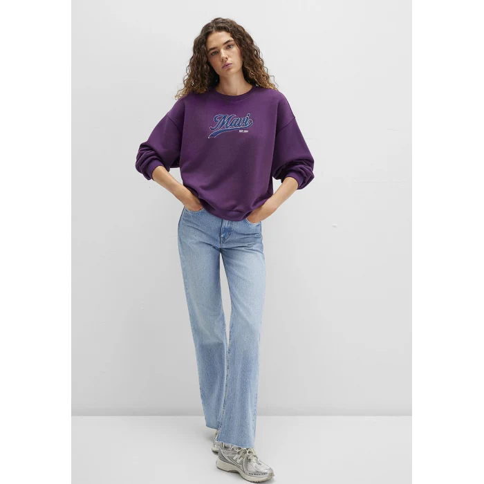 Mavi 1S10419-70679 Mavi Logo Baskılı Mor Sweatshirt