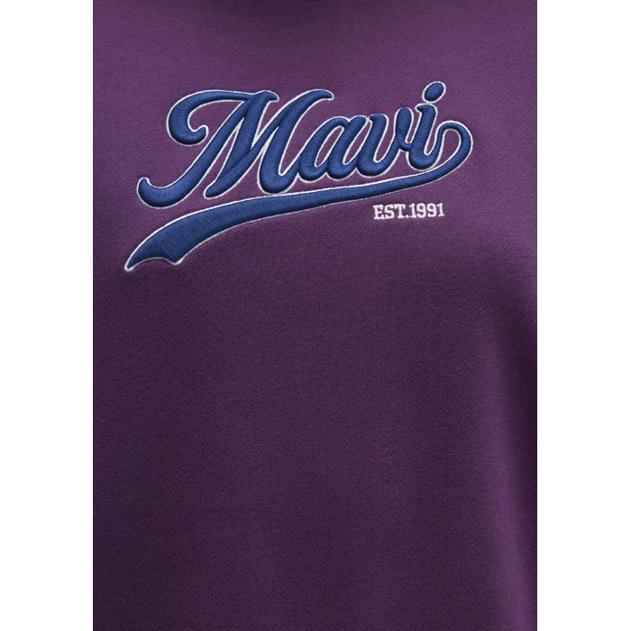 Mavi 1S10419-70679 Mavi Logo Baskılı Mor Sweatshirt