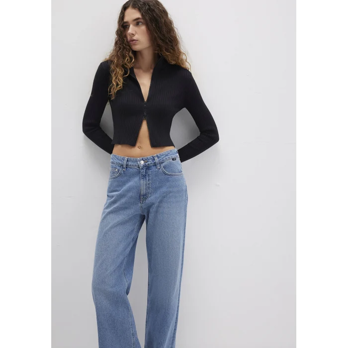 Mavi 171469-900 Çift Yön Fermuarlı Siyah Triko