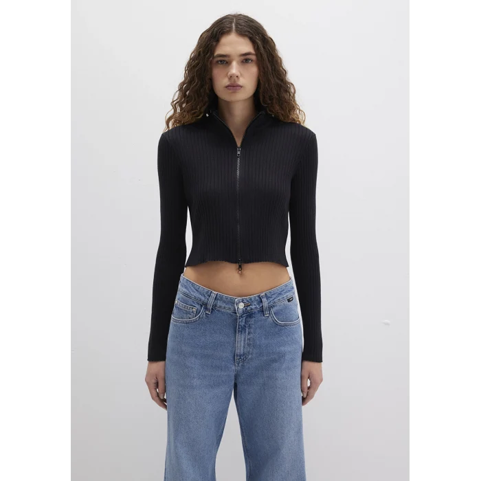 Mavi 171469-900 Çift Yön Fermuarlı Siyah Triko