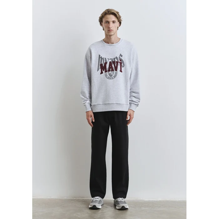 Mavi 0S10389-82498 Mavi Logo Baskılı Gri Sweatshirt