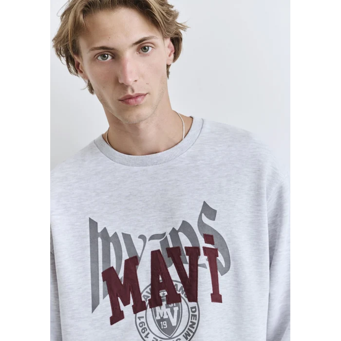 Mavi 0S10389-82498 Mavi Logo Baskılı Gri Sweatshirt
