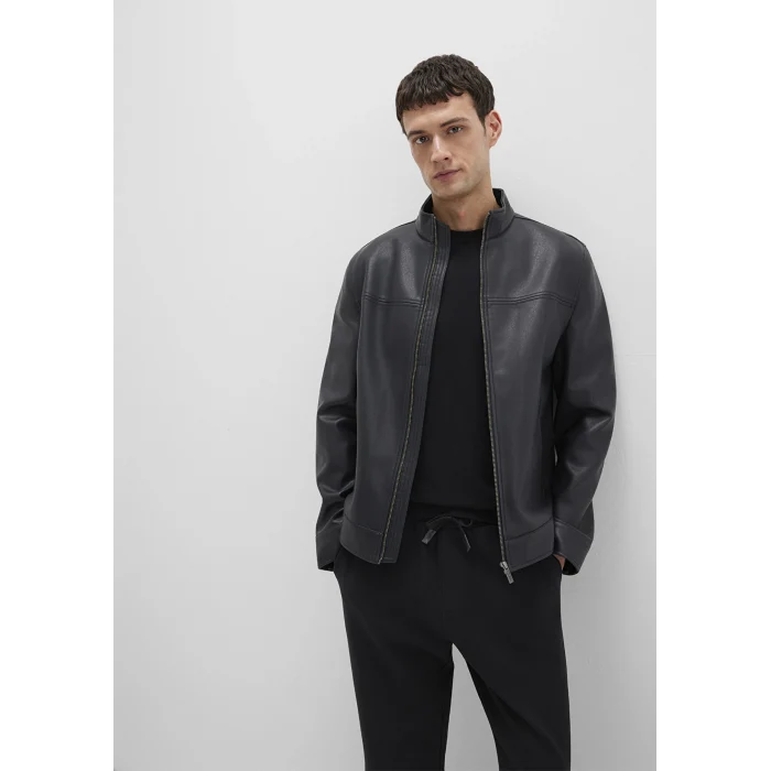 Mavi 0110634-71379 Dik Yaka Siyah Suni Deri Ceket