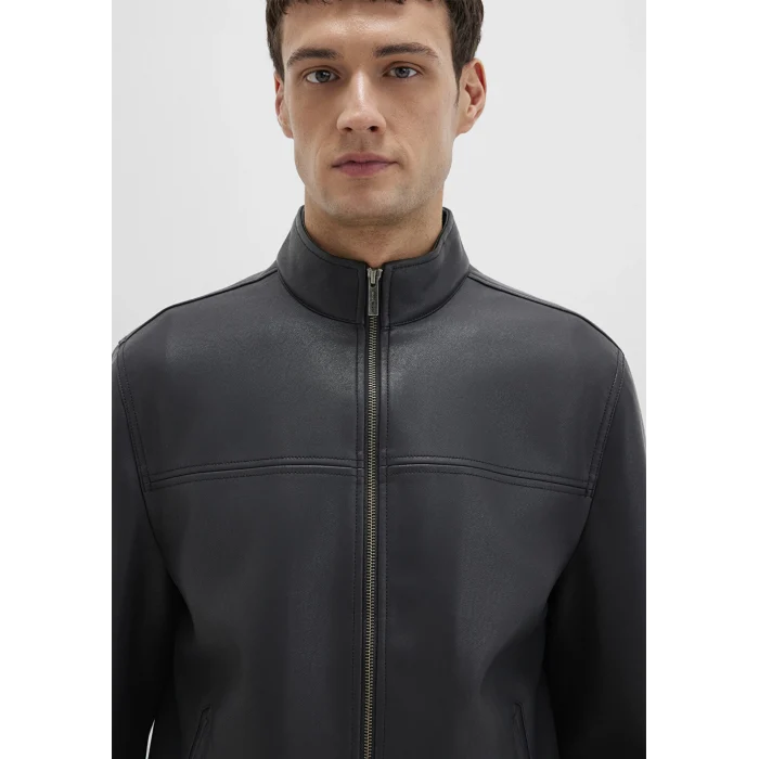 Mavi 0110634-71379 Dik Yaka Siyah Suni Deri Ceket