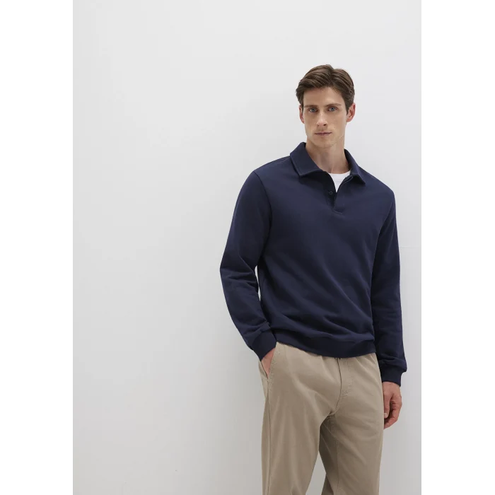 Mavi 0S10420-82318 Polo Yaka Lacivert Sweatshirt