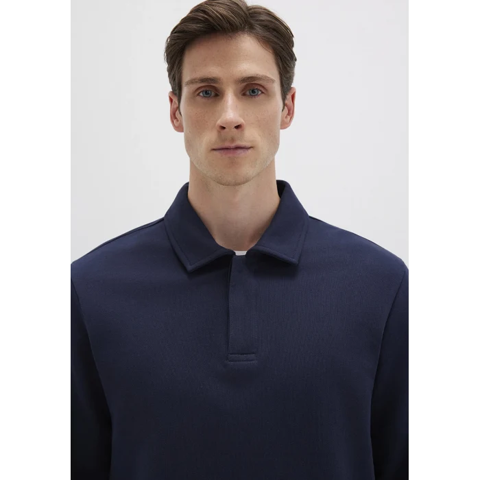 Mavi 0S10420-82318 Polo Yaka Lacivert Sweatshirt