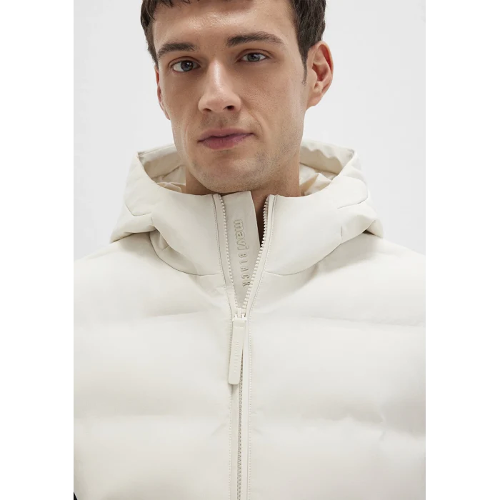 Mavi 0110619-70134 Kapüşonlu Ekru Şişme Yelek