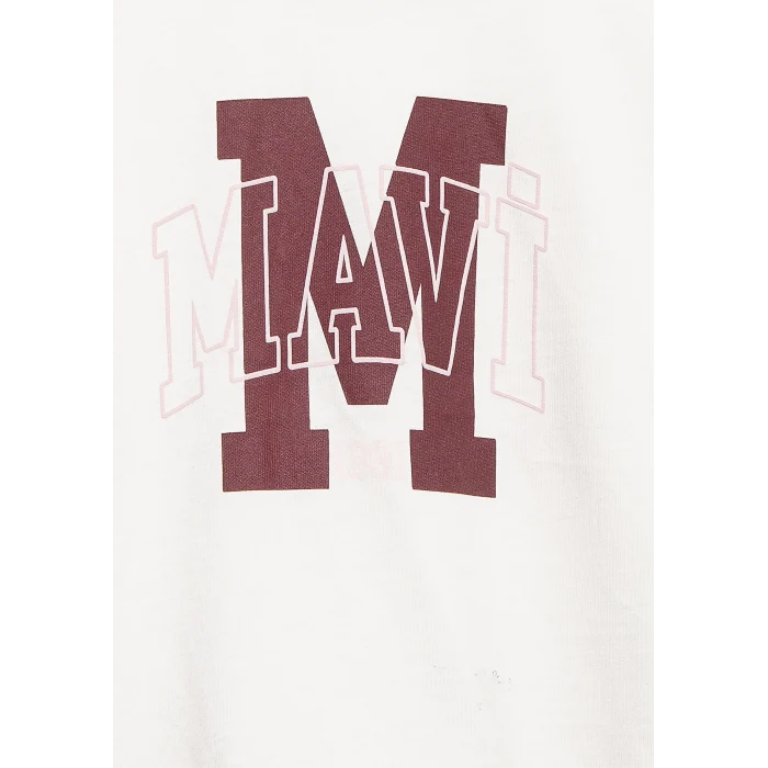 Mavi 7610348-70057 M Logo Baskılı Ekru Tişört