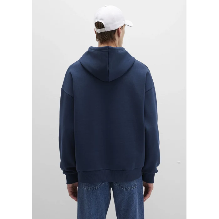 Mavi 067149-29743 Mavi Logo Baskılı Kapüşonlu Lacivert Sweatshirt