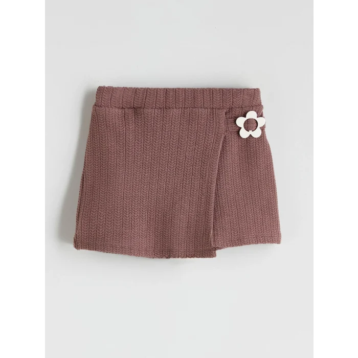 LCW Kids Ekru Fırfırlı Kız Çocuk Bluz, Etek ve Külotlu Çorap Takım