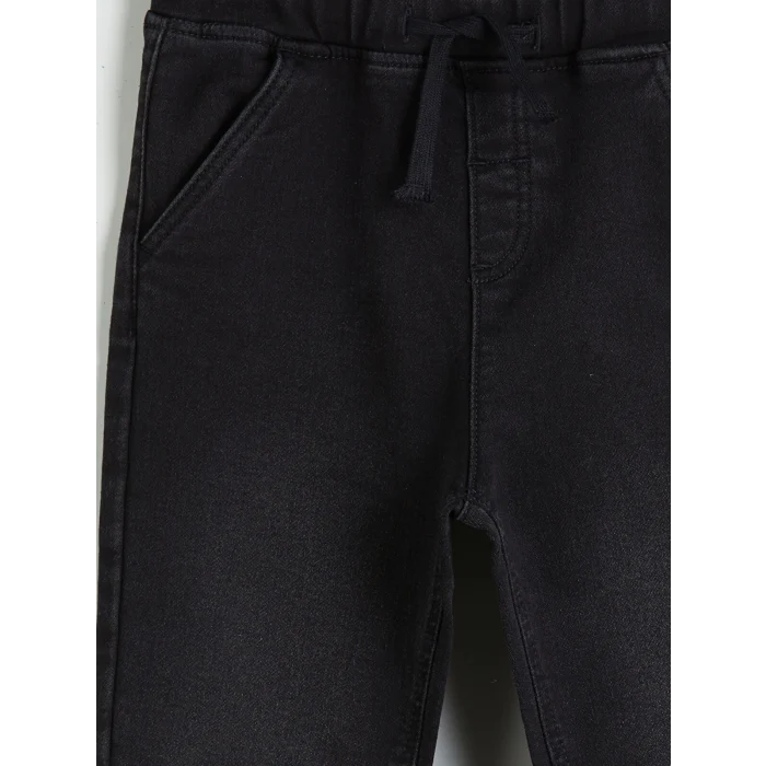 LCW Kids Siyah Basic Erkek Çocuk Polar Astarlı Jean Pantolon