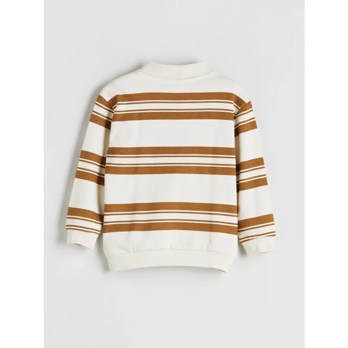 LCW Kids Bej Polo Yaka Erkek Çocuk Sweatshirt