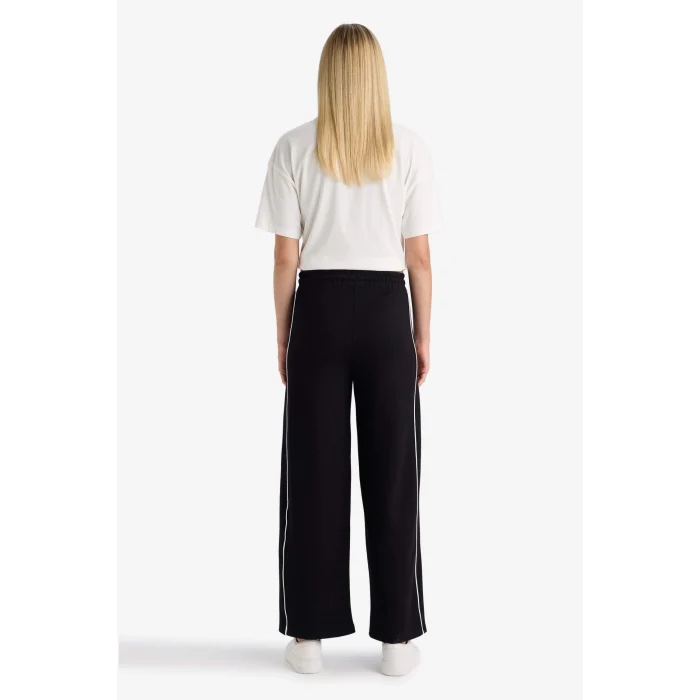 Defacto D6668AXBK81 Siyah Straight Fit Cepli Düz Paça Eşofman Altı