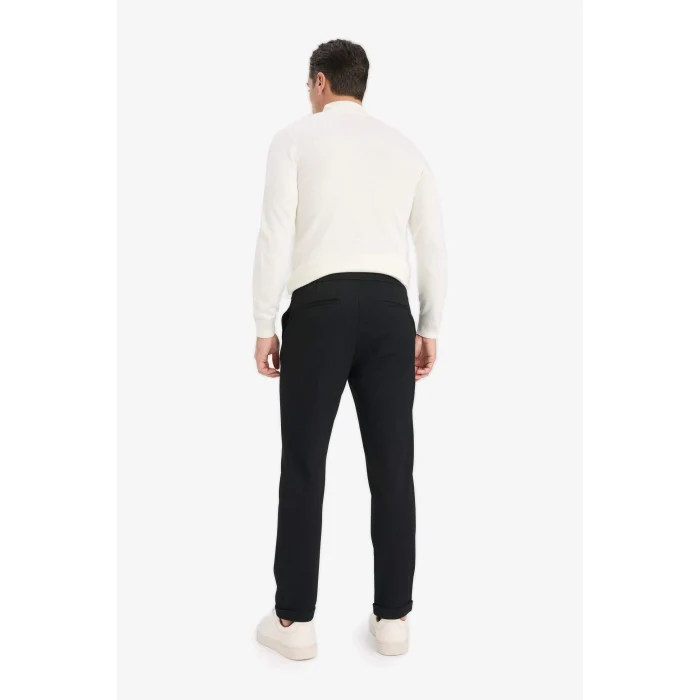 Defacto Y2651AZBK27 Siyah Jogger Fit Beli Bağcıklı Lastikli Esnek Kumaş Cepli Duble Paça Pantolon