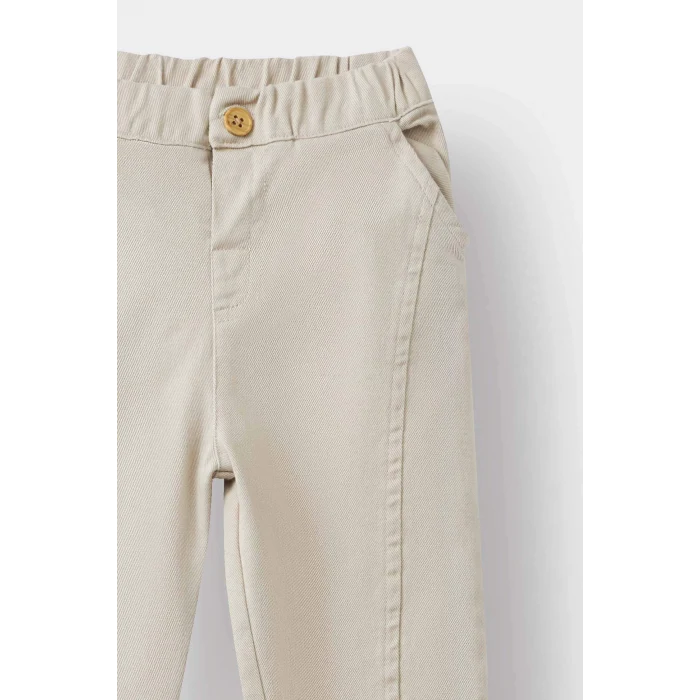 Defacto A8429A5BG106 Bej Erkek Bebek Beli Lastikli Düz Paça Gabardin Pantolon