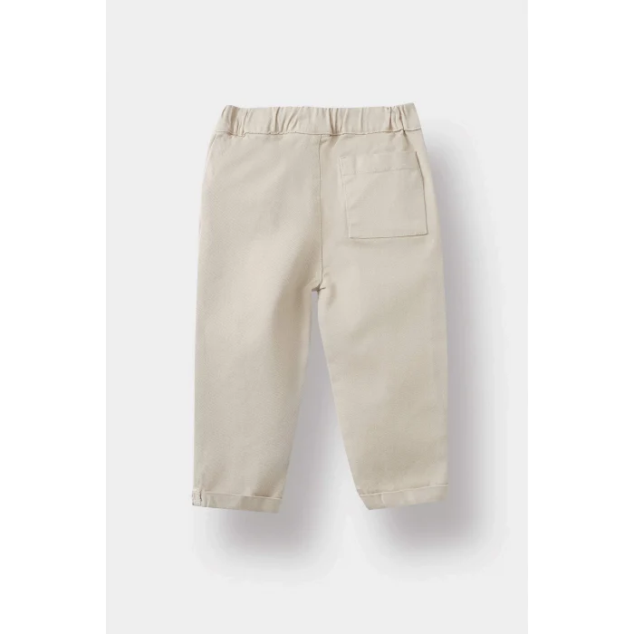 Defacto A8429A5BG106 Bej Erkek Bebek Beli Lastikli Düz Paça Gabardin Pantolon