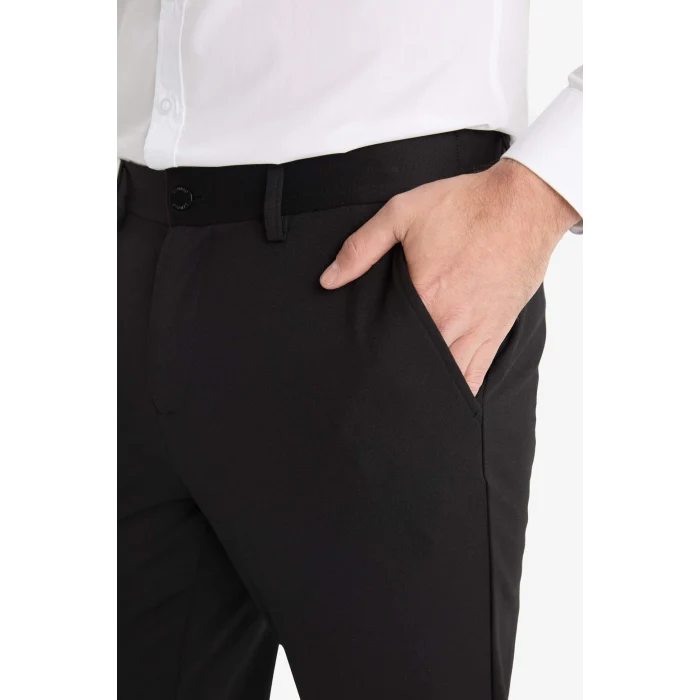 Defacto T6317AZBK27 Siyah Jogger Fit Cepli Esnek Kumaş Düz Paça Pantolon