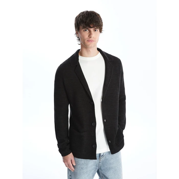 XSIDE Siyah Slim Fit Şal Yaka Erkek Triko Hırka