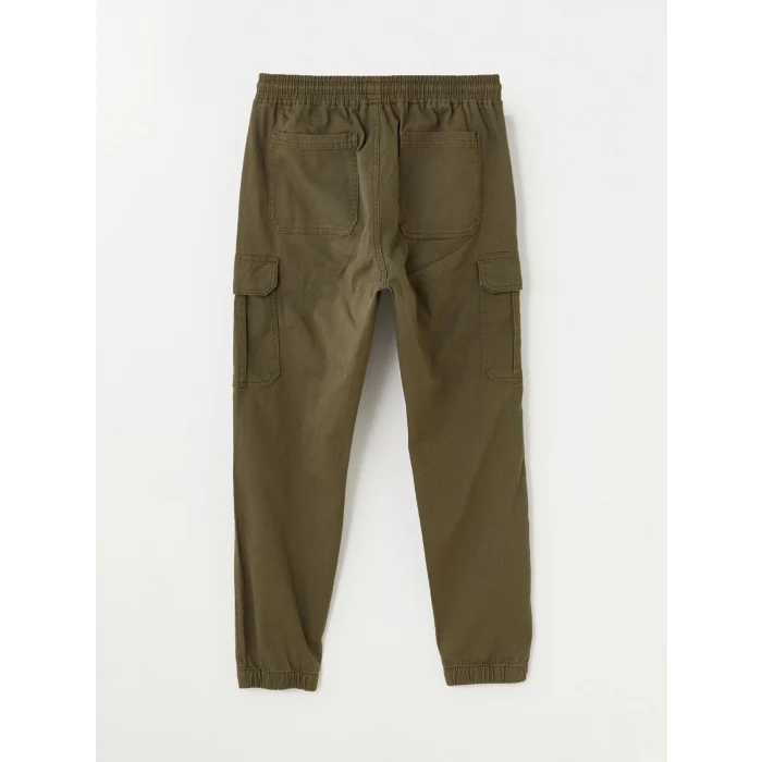 XSIDE Haki Standart Kalıp Gabardin Erkek Kargo Pantolon