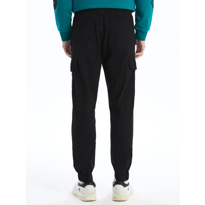 XSIDE Siyah Standart Kalıp Gabardin Erkek Kargo Pantolon