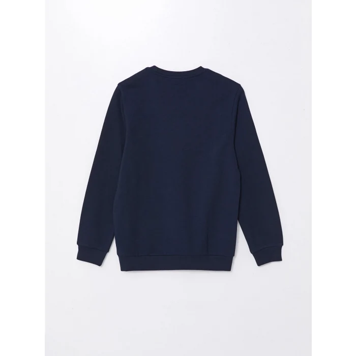 LCWAIKIKI Classic Lacivert Bisiklet Yaka Uzun Kollu Erkek Kalın Sweatshirt