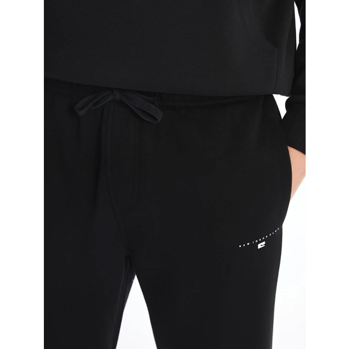 XSIDE Siyah Rahat Kalıp Erkek Kalın Jogger Eşofman Altı