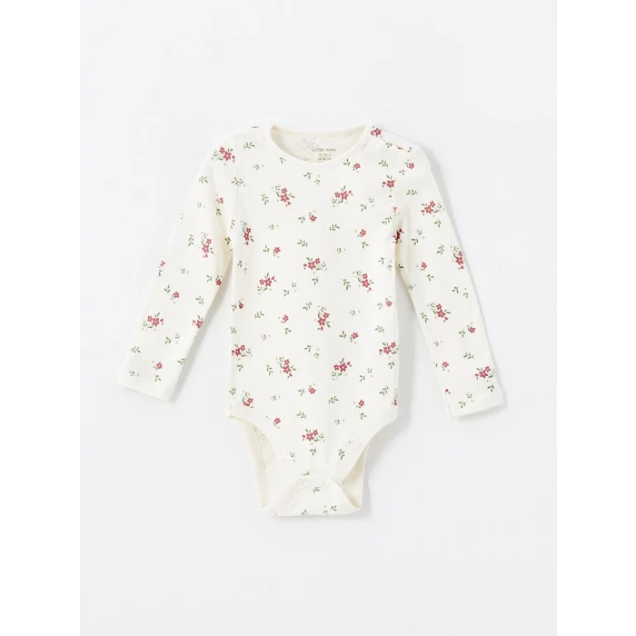 LCW baby Pembe Bisiklet Yaka Kız Bebek Çıtçıtlı Bodysuit 2li