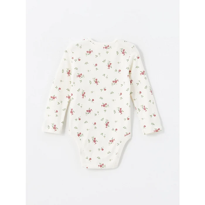 LCW baby Pembe Bisiklet Yaka Kız Bebek Çıtçıtlı Bodysuit 2li