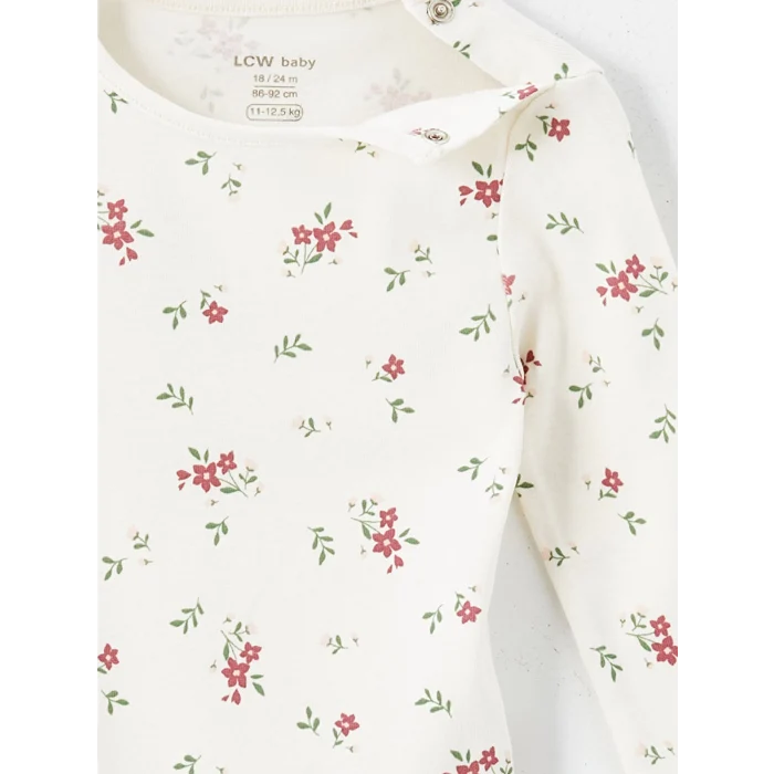 LCW baby Pembe Bisiklet Yaka Kız Bebek Çıtçıtlı Bodysuit 2li