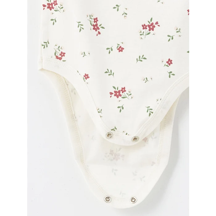 LCW baby Pembe Bisiklet Yaka Kız Bebek Çıtçıtlı Bodysuit 2li