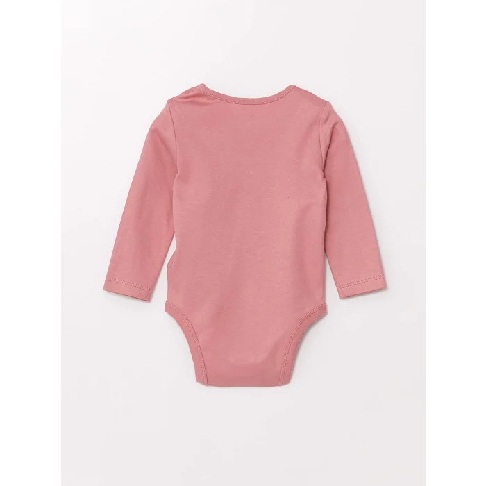 LCW baby Pembe Bisiklet Yaka Kız Bebek Çıtçıtlı Bodysuit 2li