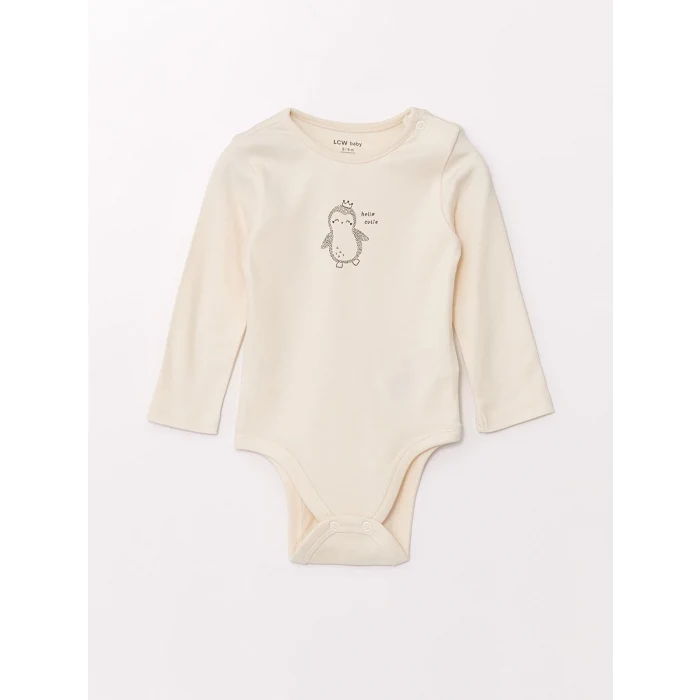 LCW baby Pembe Bisiklet Yaka Kız Bebek Çıtçıtlı Bodysuit 2li