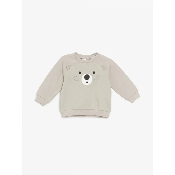 LCW baby Gri Bisiklet Yaka Erkek Bebek Sweatshirt ve Eşofman Alt 2li
