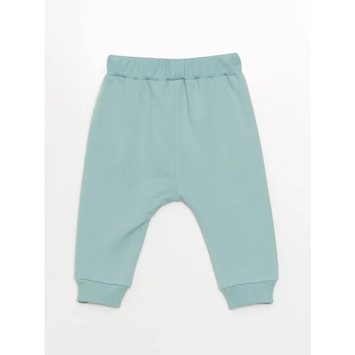 LCW baby Bej Bisiklet Yaka Uzun Kollu Baskılı Erkek Bebek Sweatshirt ve Eşofman Alt 2li Takım