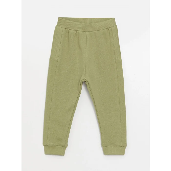 LCW baby Yeşil Bisiklet Yaka Uzun Kollu Baskılı Erkek Bebek Sweatshirt ve Eşofman Alt 2li Takım